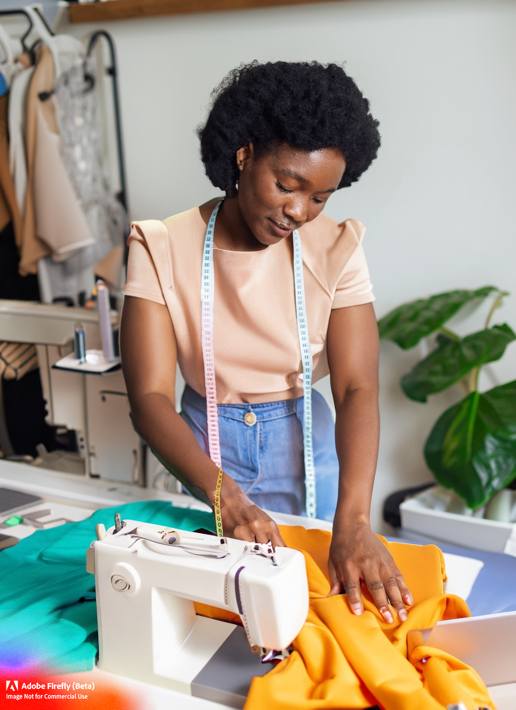 Tailor with sewing machine